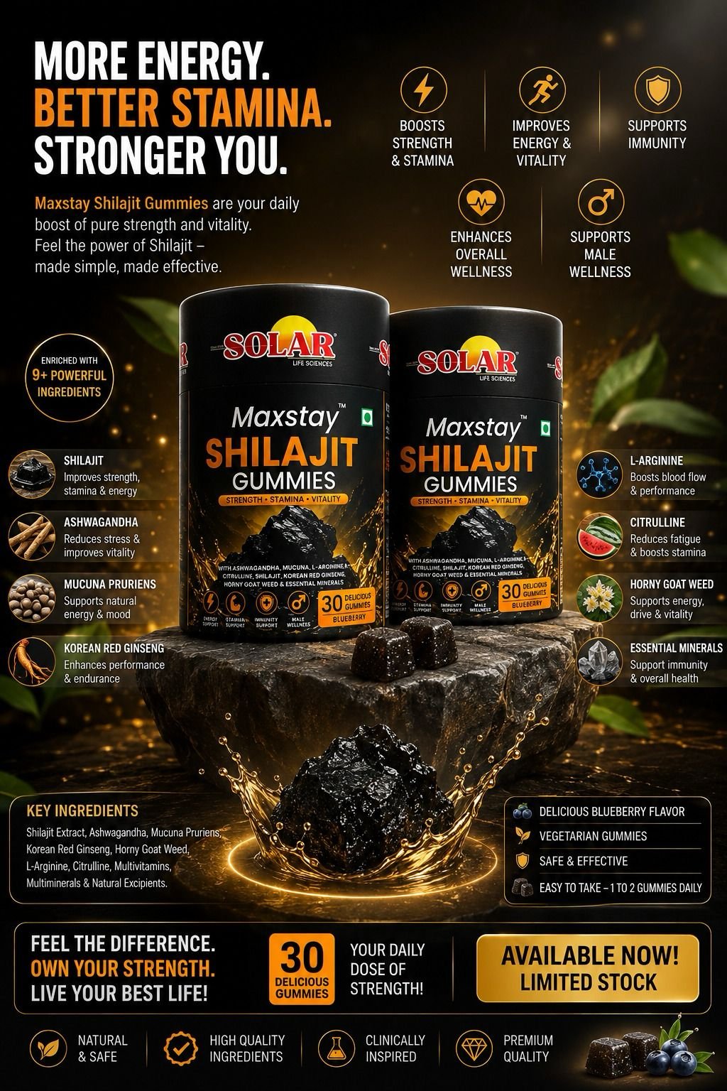 Maxstay Shilajit Gummies